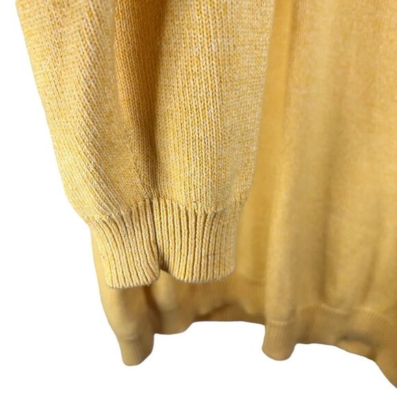 Men’s Brooks Brothers VNeck Soft Yellow Sweater Size Large Cotton Easter Spring - Picture 3 of 8